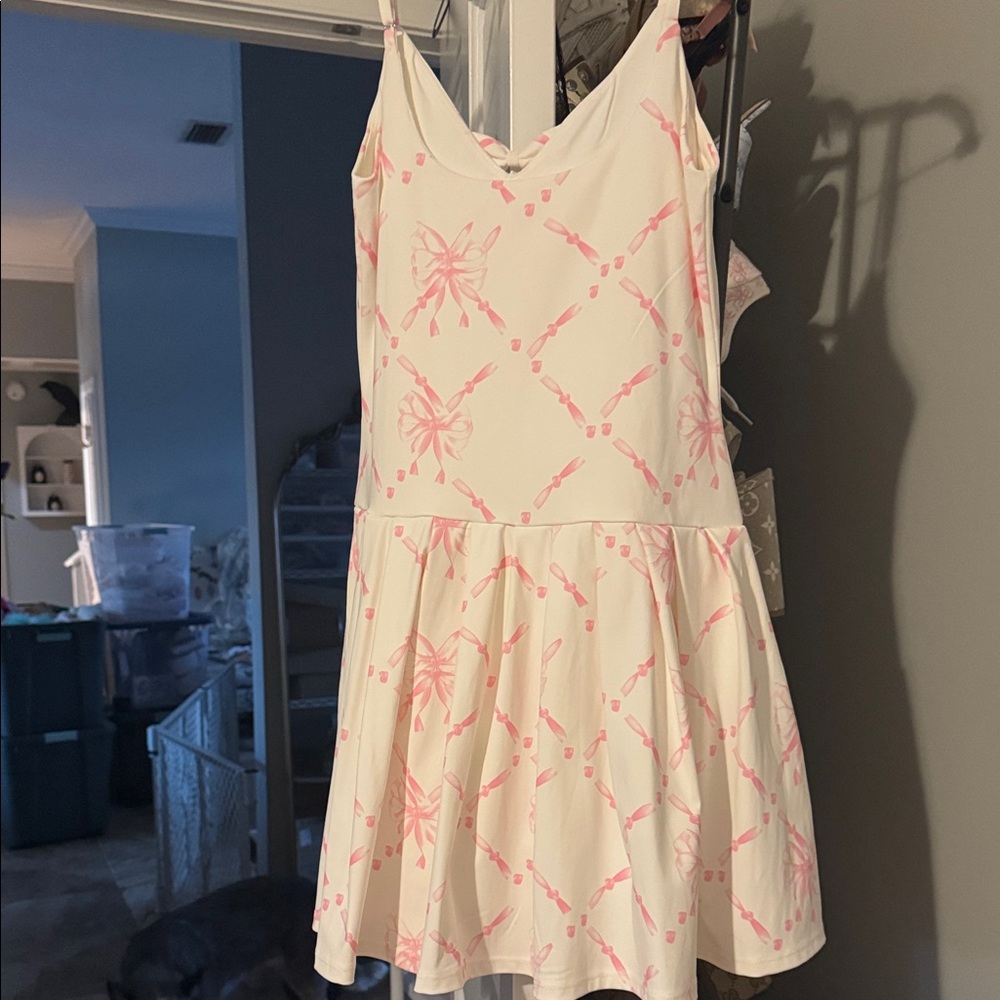 Pink and Cream Mini Dress - Picture 4 of 6